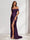 Sheath/Column One-Shoulder Sleeveless Sweep Train Evening Dresses with Split Side & Ruffles