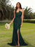 Trumpet/Mermaid Strapless Sleeveless Sweep train Bridesmaid Dresses with Split Side