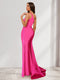 Trumpet/Mermaid One-Shoulder Sleeveless Sweep train Evening Dresses with Split Side