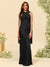 Sheath/Column Halter Sleeveless Floor-Length Lace-Up Bridesmaid Dresses
