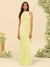 Sheath/Column Halter Sleeveless Floor-Length Lace-Up Bridesmaid Dresses