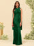 Sheath/Column Halter Sleeveless Floor-Length Lace-Up Bridesmaid Dresses