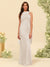 Sheath/Column Halter Sleeveless Floor-Length Lace-Up Bridesmaid Dresses