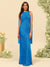 Sheath/Column Halter Sleeveless Floor-Length Lace-Up Bridesmaid Dresses