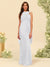 Sheath/Column Halter Sleeveless Floor-Length Lace-Up Bridesmaid Dresses