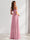 Sheath/Column Cowl Neck Sleeveless Floor-Length Chiffon Bridesmaid Dresses with Split Side