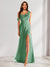 Sheath/Column Cowl Neck Sleeveless Floor-Length Chiffon Bridesmaid Dresses with Split Side