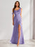 Sheath/Column Cowl Neck Sleeveless Floor-Length Chiffon Bridesmaid Dresses with Split Side