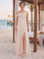 Sheath/Column Cowl Neck Sleeveless Floor-Length Bridesmaid Dresses with Split Side
