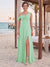 Sheath/Column Cowl Neck Sleeveless Floor-Length Bridesmaid Dresses with Split Side