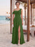 Sheath/Column Cowl Neck Sleeveless Floor-Length Bridesmaid Dresses with Split Side