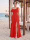 Sheath/Column Cowl Neck Sleeveless Floor-Length Bridesmaid Dresses with Split Side
