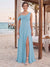 Sheath/Column Cowl Neck Sleeveless Floor-Length Bridesmaid Dresses with Split Side
