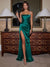 Sheath/Column Spaghetti Straps Long Sleeveless Floor-Length Evening Dresses with Split Side & Ruched