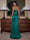 Sheath/Column Spaghetti Straps Long Sleeveless Floor-Length Evening Dresses with Split Side & Ruched