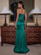 Sheath/Column Spaghetti Straps Long Sleeveless Floor-Length Evening Dresses with Split Side & Ruched