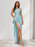 Sheath/Column One-Shoulder Sleeveless Floor-Length Bridesmaid Dresses with Split Side