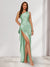 Sheath/Column One-Shoulder Sleeveless Floor-Length Bridesmaid Dresses with Split Side