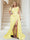 Trumpet/Mermaid Off-the-Shoulder Sweep Train Plus Size Bridesmaid Dresses with Split Side & Ruffles
