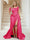 Trumpet/Mermaid Off-the-Shoulder Sweep Train Plus Size Bridesmaid Dresses with Split Side & Ruffles