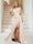 Trumpet/Mermaid Off-the-Shoulder Sweep Train Plus Size Bridesmaid Dresses with Split Side & Ruffles