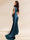 Sheath/Column One-Shoulder Floor-Length Ruched Evening Dresses with Split Side