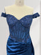 Trumpet/Mermaid Off-the-Shoulder Sweep Train Sequined Christmas Dresses with Split Side