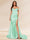 Trumpet/Mermaid Off-the-Shoulder Sweep Train Sequined Evening Dresses with Split Side