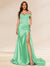 Trumpet/Mermaid Off-the-Shoulder Sweep Train Sequined Evening Dresses with Split Side
