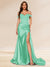 Trumpet/Mermaid Off-the-Shoulder Sweep Train Sequined Evening Dresses with Split Side