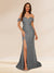 Trumpet/Mermaid Off-the-Shoulder Long Evening Dresses with Sequins & Split Side
