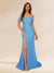 Trumpet/Mermaid Off-the-Shoulder Long Evening Dresses with Sequins & Split Side