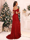 Trumpet/Mermaid Off-the-Shoulder Long Christmas Dresses with Sequins & Split Side