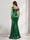 Sheath/Column V-Neck Sleeveless Floor-Length Ruched Satin Bridesmaid Dresses with Split Side