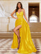 Trumpet/Mermaid Spaghetti Straps Sleeveless Evening Dresses with Split Side