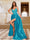 Trumpet/Mermaid Spaghetti Straps Sleeveless Evening Dresses with Split Side