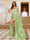 Trumpet/Mermaid Spaghetti Straps Sleeveless Evening Dresses with Split Side