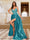 Trumpet/Mermaid Spaghetti Straps Sleeveless Evening Dresses with Split Side