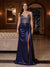 Trumpet/Mermaid Spaghetti Straps Sleeveless Plus Size Evening Dresses with Split Side