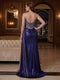 Trumpet/Mermaid Spaghetti Straps Sleeveless Plus Size Evening Dresses with Split Side