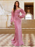 Sheath/Column Off-the-Shoulder Long Sleeves Sweep Train Evening Dresses