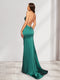 Trumpet/Mermaid Strapless Sweep Train Evening Dresses with Split Side & Ruffles
