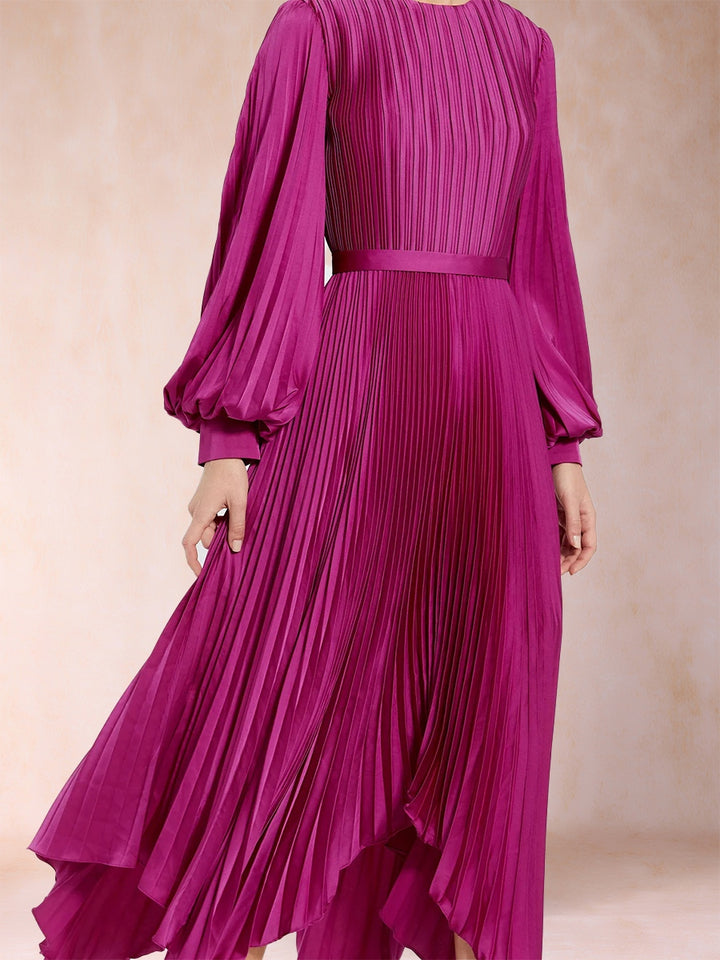 A-Line/Princess Scoop Neck Ankle-Length Mother of the Bride Dresses With Pleats &amp; Belt