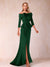 Sheath/Column Off-the-Shoulder Floor-Length Mother of the Bride Dresses With Ruffles &  Split Side