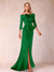 Sheath/Column Off-the-Shoulder Floor-Length Mother of the Bride Dresses With Ruffles &  Split Side