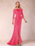 Sheath/Column Off-the-Shoulder Floor-Length Mother of the Bride Dresses With Ruffles &  Split Side