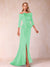 Sheath/Column Off-the-Shoulder Floor-Length Mother of the Bride Dresses With Ruffles &  Split Side