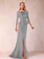 Sheath/Column Off-the-Shoulder Floor-Length Mother of the Bride Dresses With Ruffles &  Split Side