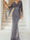 Sheath/Column V-Neck Half Sleeves Floor-Length Mother of the Bride Dresses With Sequins