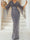 Sheath/Column V-Neck Half Sleeves Floor-Length Mother of the Bride Dresses With Sequins